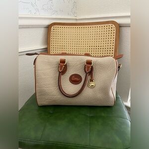 Dooney & Bourke Cream and Brown Satchel